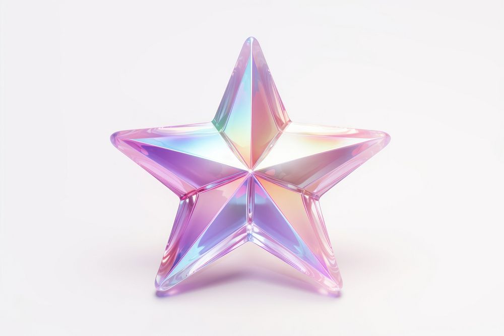 Glossy holographic star icon white background simplicity appliance. AI generated Image by rawpixel.