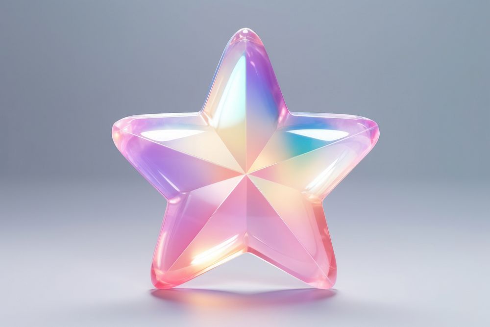 Glossy resin translucent star icon transportation simplicity spectrum. AI generated Image by rawpixel.