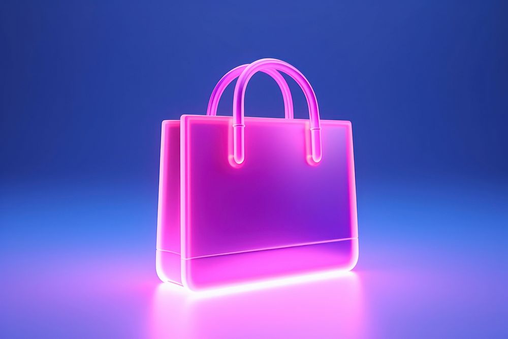 Bag handbag purse neon. AI generated Image by rawpixel.
