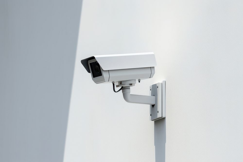 Security camera wall surveillance technology. AI generated Image by rawpixel.