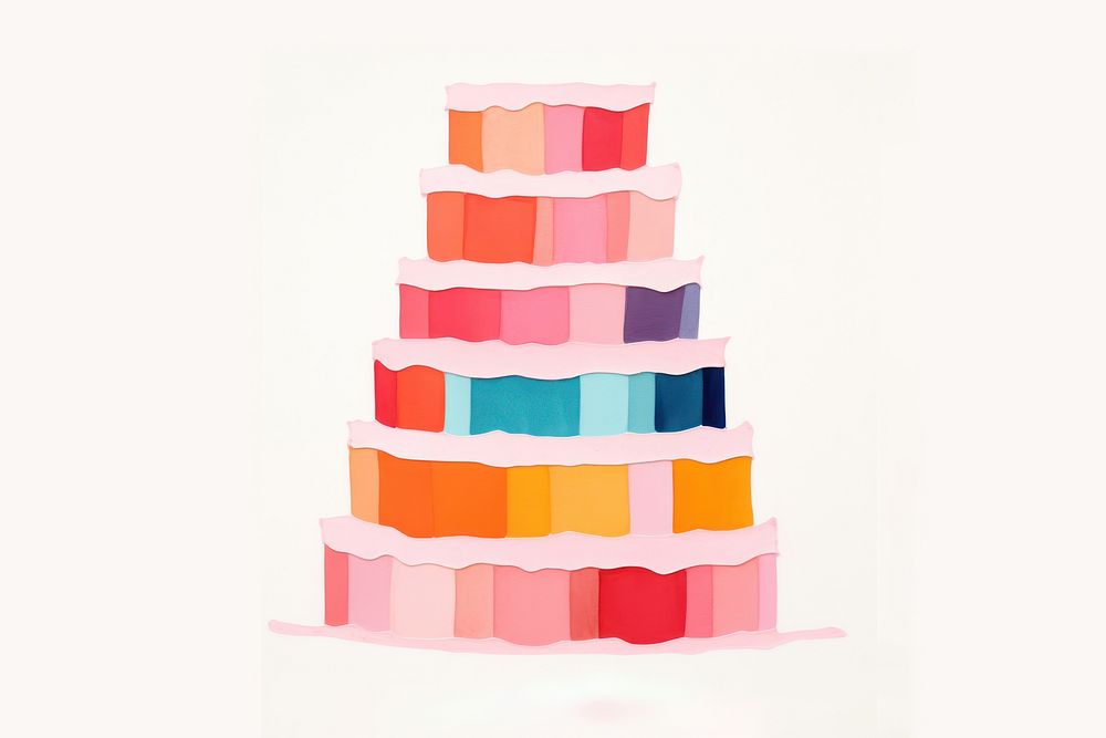 Wedding cake dessert paper art. AI generated Image by rawpixel.