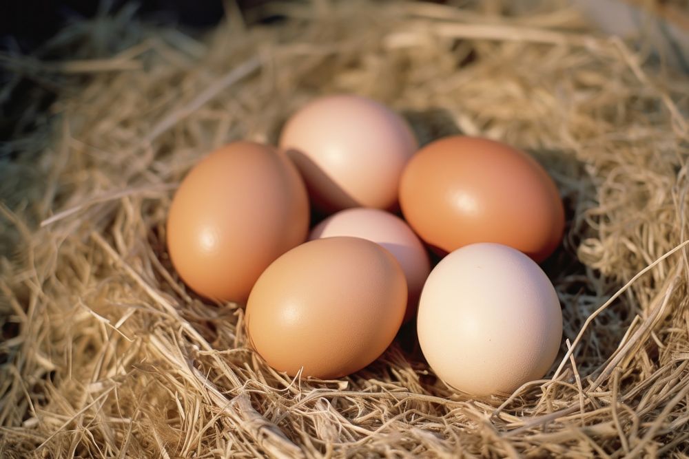Brown eggs food hay agriculture. AI generated Image by rawpixel.