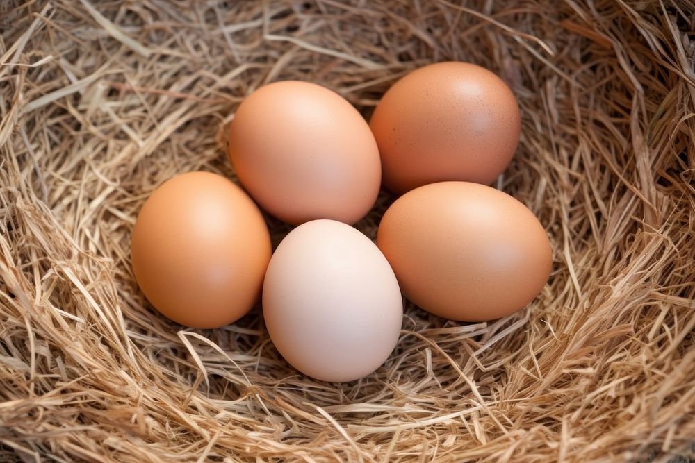 Eggs food hay beginnings. AI generated Image by rawpixel.
