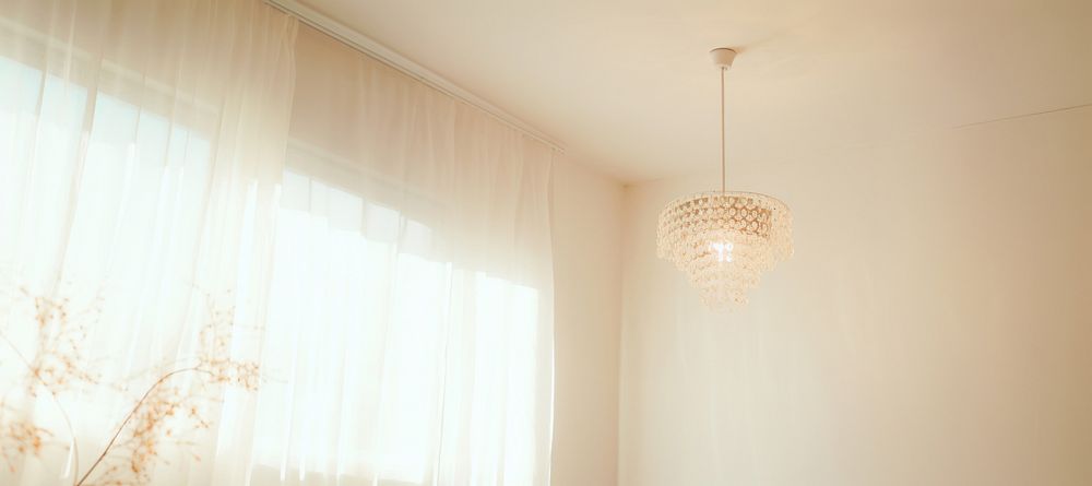 Minimal chandelier ceiling hanging white. AI generated Image by rawpixel.