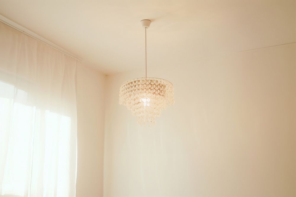 Minimal chandelier ceiling hanging white. AI generated Image by rawpixel.