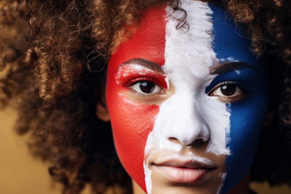 French flag celebration portrait adult. AI generated Image by rawpixel.