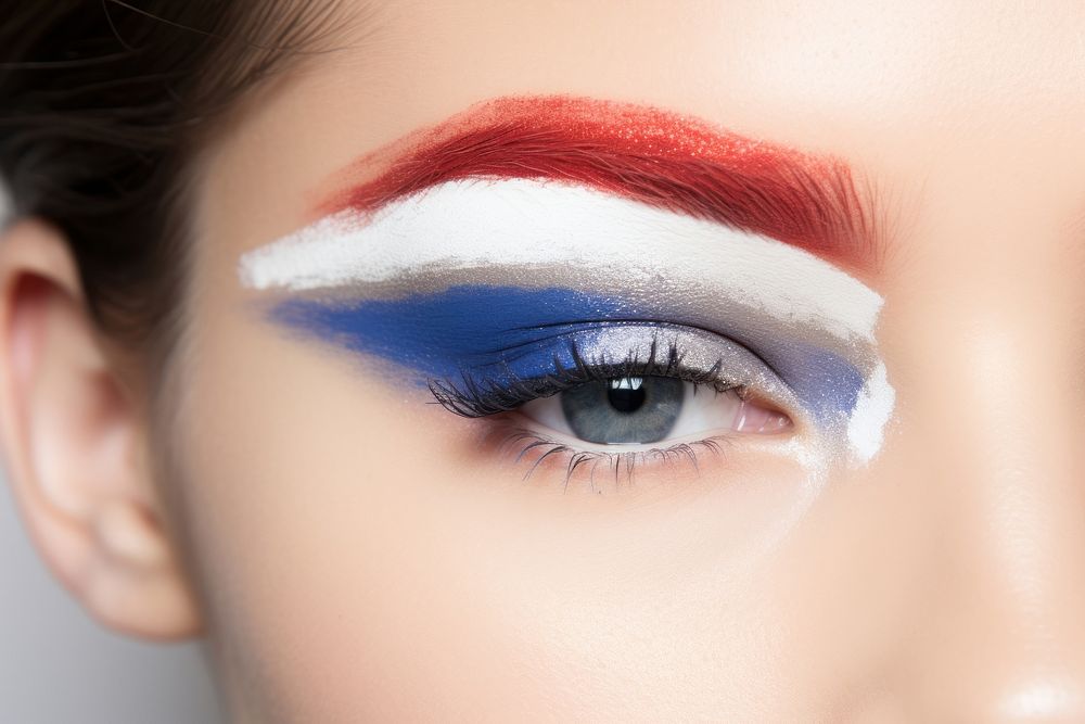 French flag cosmetics adult hairstyle. AI generated Image by rawpixel.