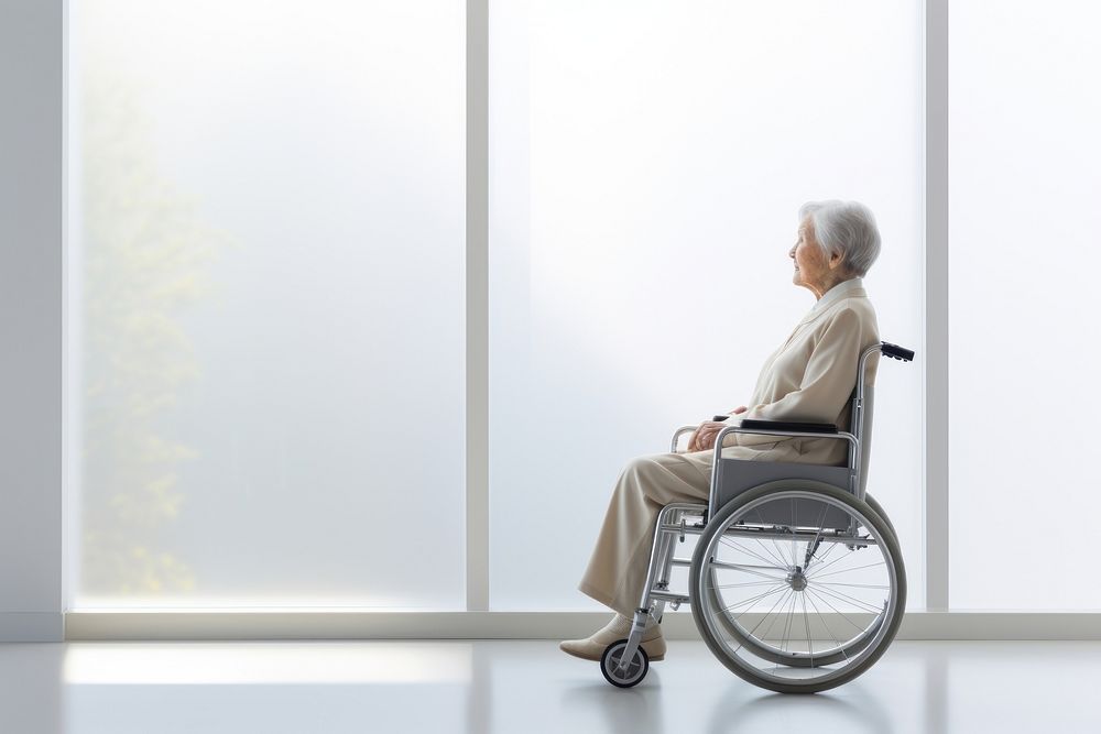 Senior woman sitting window adult. AI generated Image by rawpixel.
