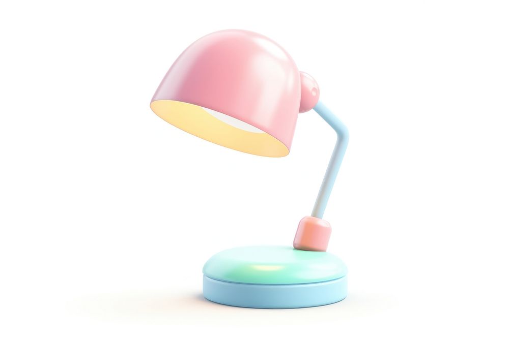 Cute pastel desk lamp lampshade white background technology. AI generated Image by rawpixel.