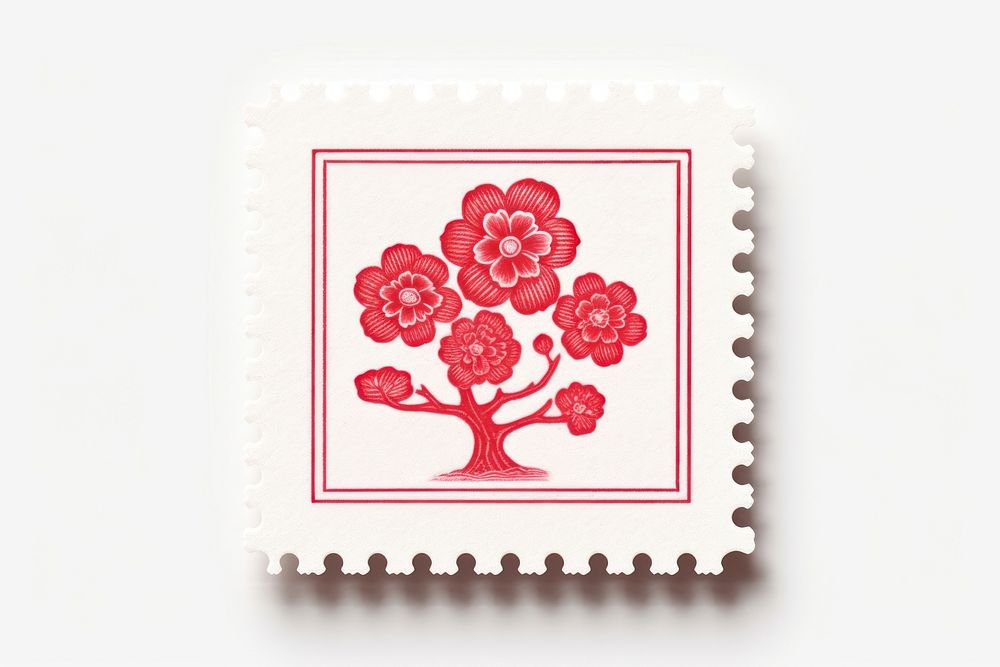 Japanese stamp needlework embroidery rectangle. 