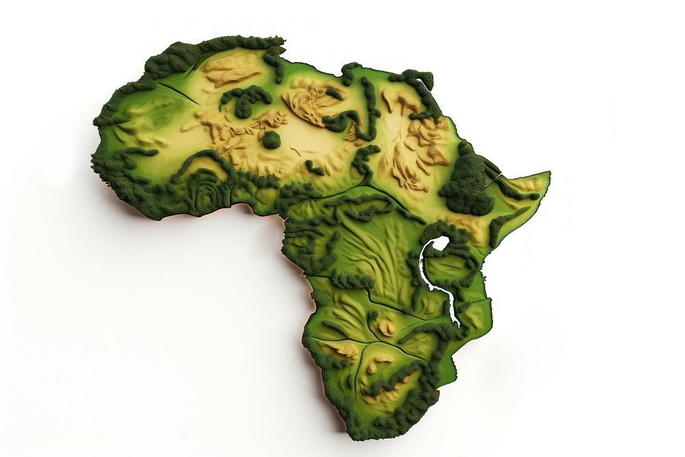 Africa map topography vegetation outdoors. AI generated Image by rawpixel.