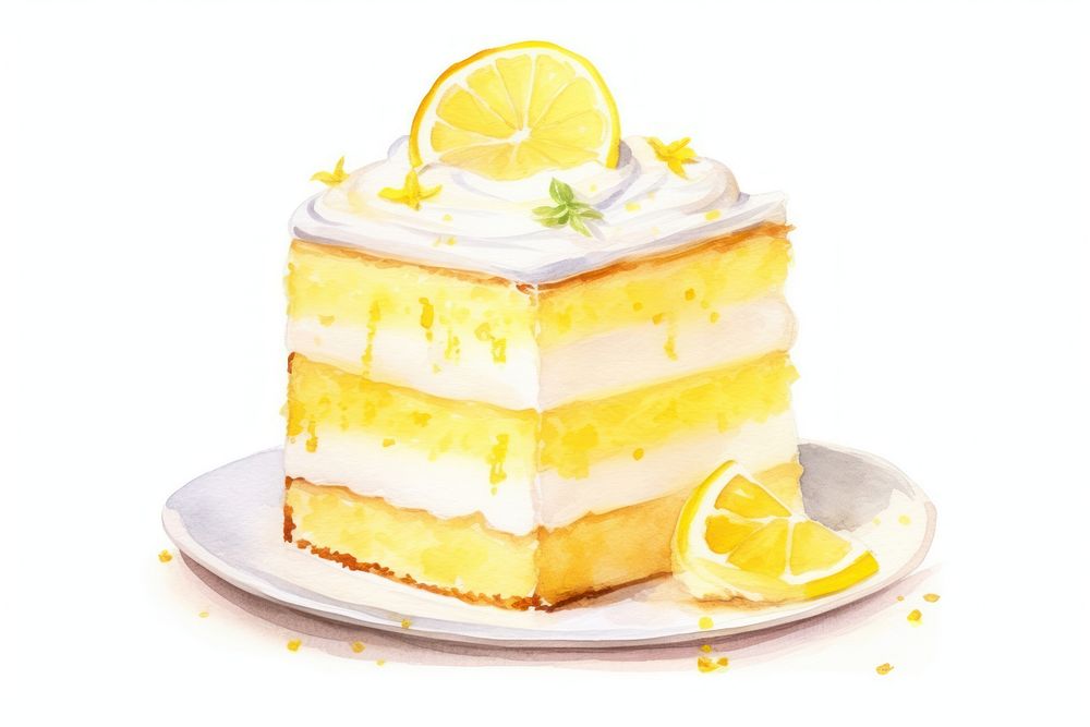 Lemonade cake dessert fruit food. AI generated Image by rawpixel.