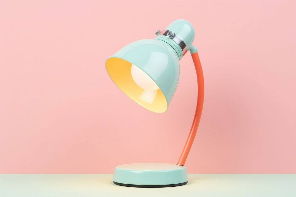 Cute pastel desk lamp lampshade lighting illuminated. AI generated Image by rawpixel.