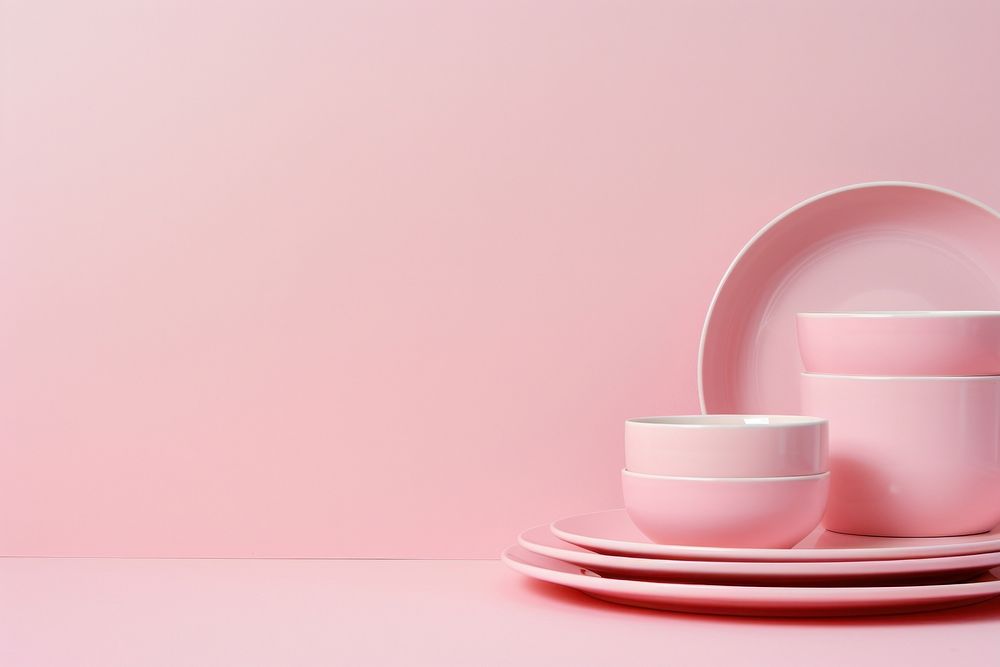 Tableware background saucer plate pink. 