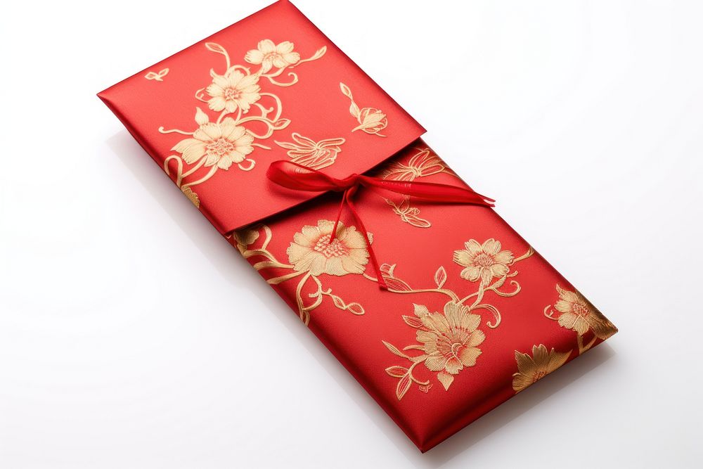 Chinese red envelop gift white background celebration. AI generated Image by rawpixel.