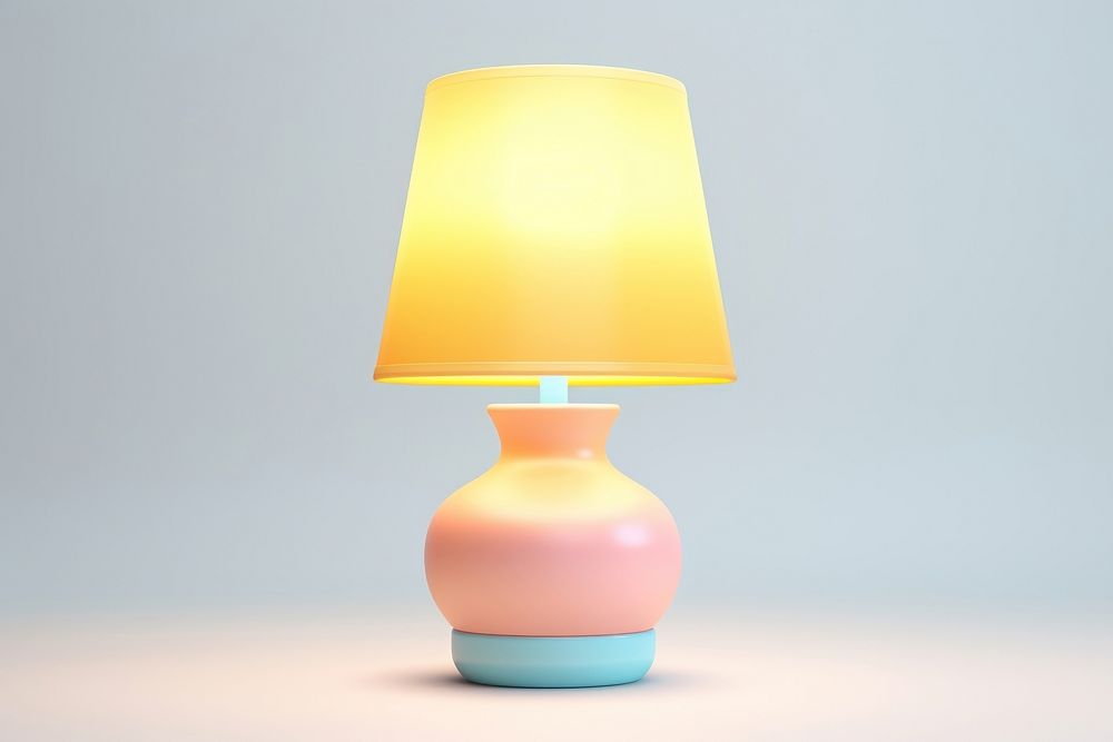 Cute pastel lamp lampshade electricity illuminated. AI generated Image by rawpixel.