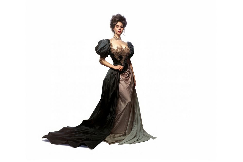 Fashion 1900 years dress adult woman. AI generated Image by rawpixel.