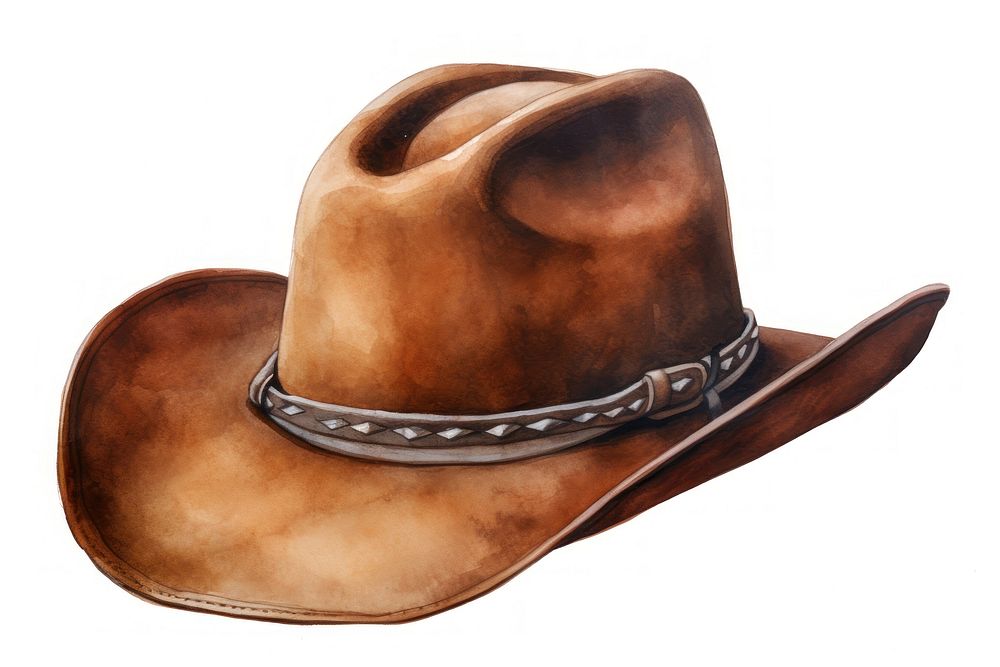Cowboy white background headwear headgear. AI generated Image by rawpixel.