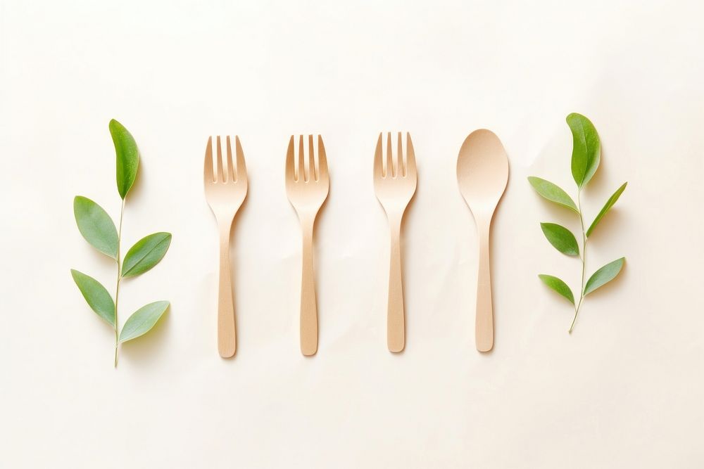 Food packaging spoon plant fork. AI generated Image by rawpixel.