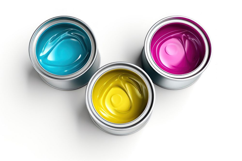 Tin cans yellow variation purple. AI generated Image by rawpixel.
