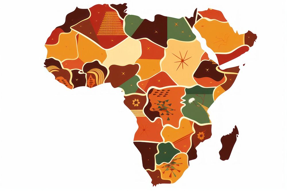 Africa map topography pattern cartoon. AI generated Image by rawpixel.