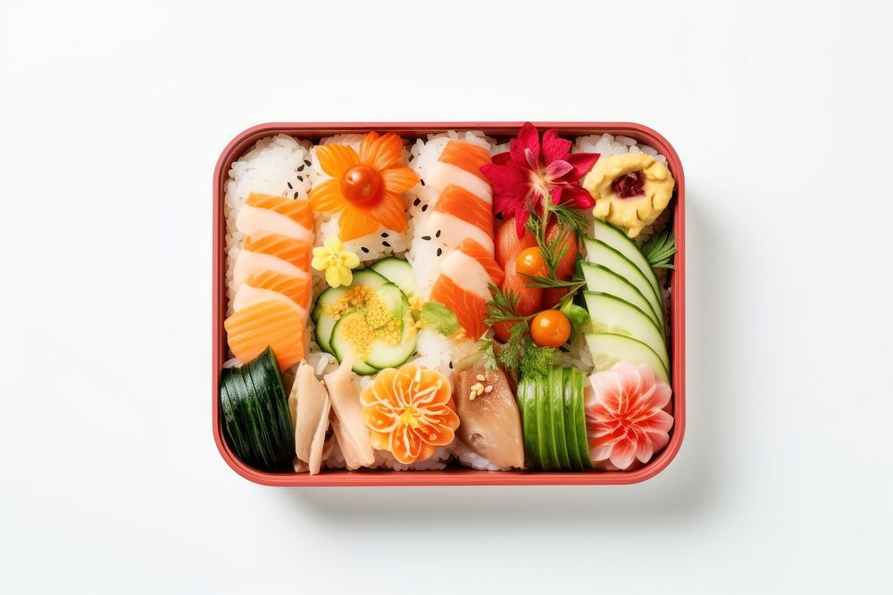 Food seafood bento sushi. AI generated Image by rawpixel.
