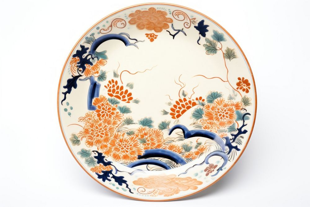 Japanese plate porcelain platter art. AI generated Image by rawpixel.