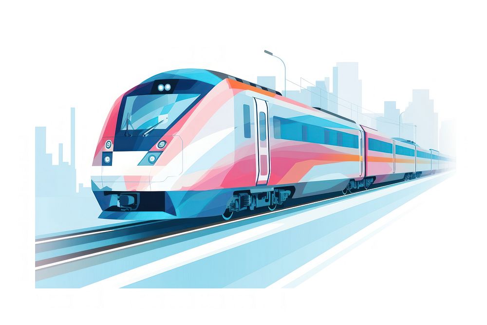 Pastel graphic train locomotive vehicle railway. AI generated Image by rawpixel.