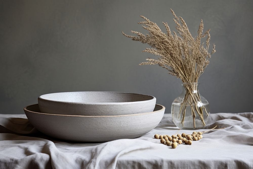 Pasta bowls tableware ceramic food. AI generated Image by rawpixel.