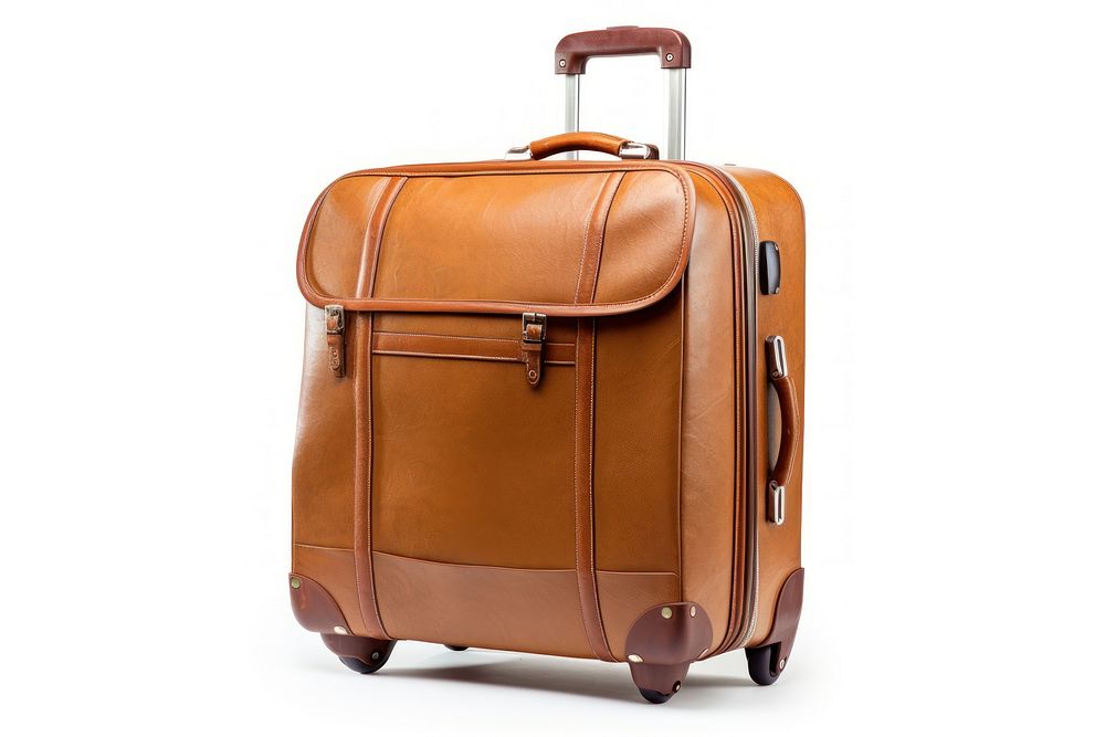 Travel luggage suitcase handbag white background. AI generated Image by rawpixel.