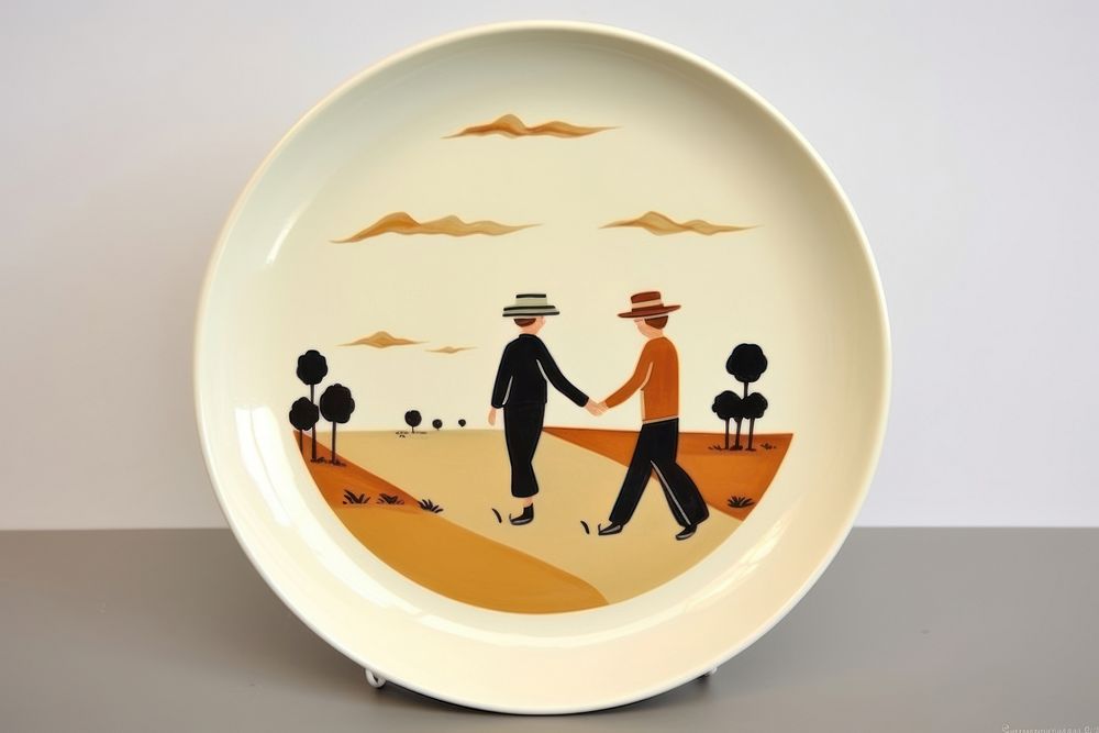 Art porcelain platter plate. AI generated Image by rawpixel.