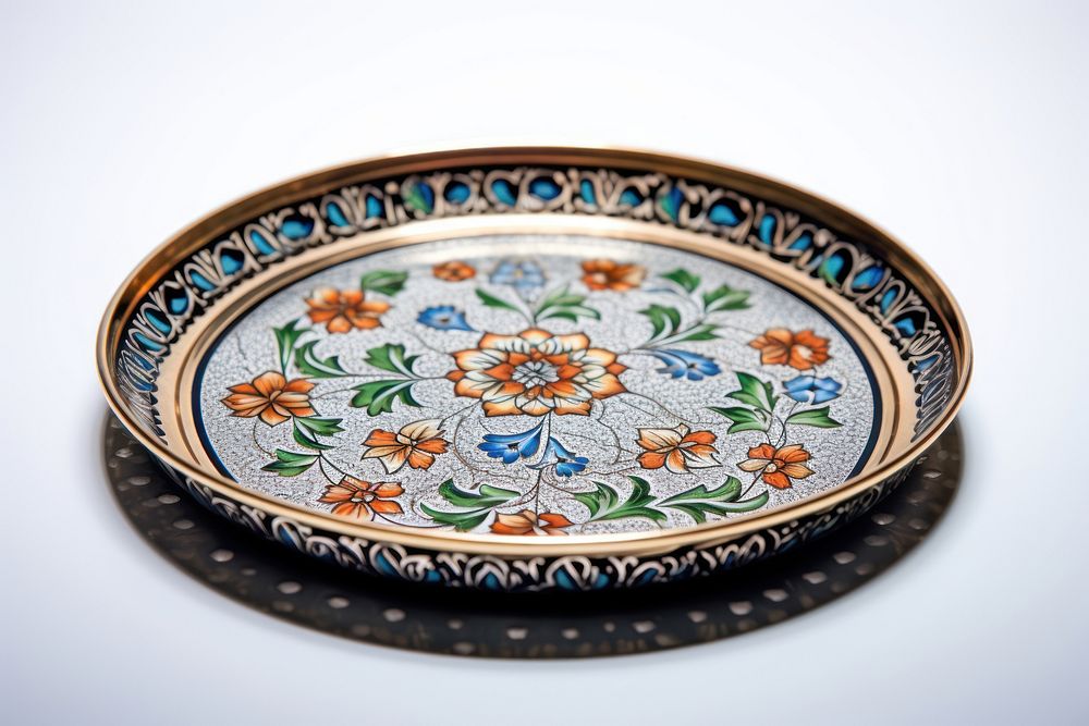 Serving tray porcelain platter pattern. AI generated Image by rawpixel.