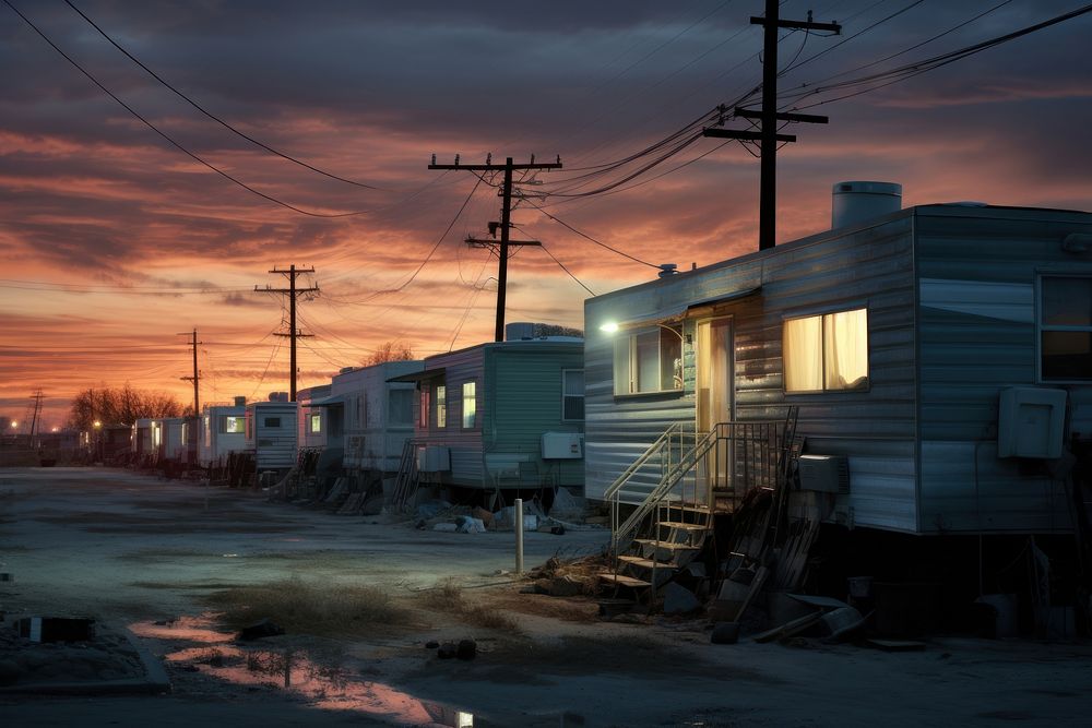 Trailer park architecture building vehicle. AI generated Image by rawpixel.