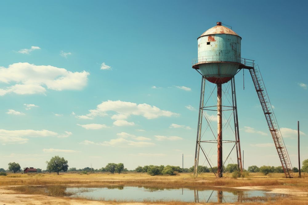 Water tower architecture building agriculture. AI generated Image by rawpixel.