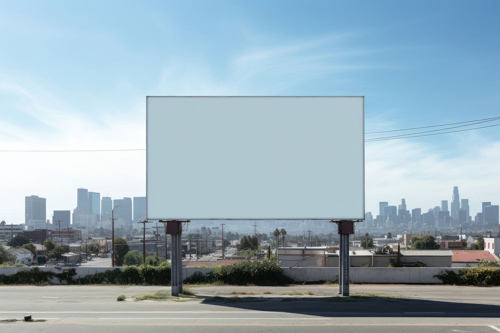 White billboard city advertisement architecture. AI generated Image by rawpixel.