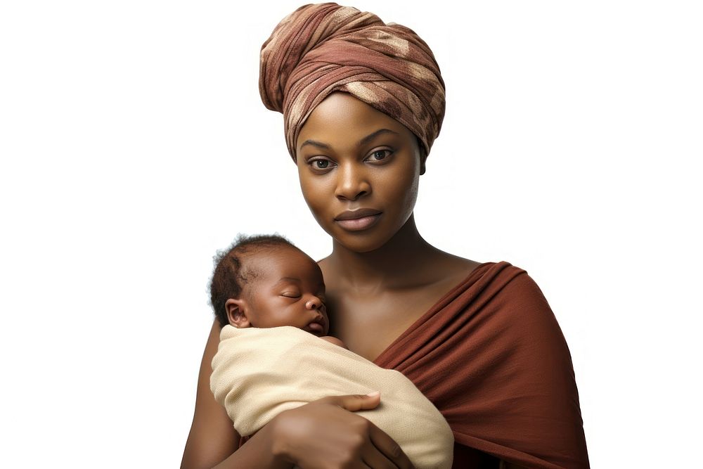 Holding newborn baby portrait turban. AI generated Image by rawpixel.
