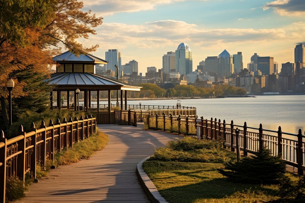 Asian city park architecture cityscape. 