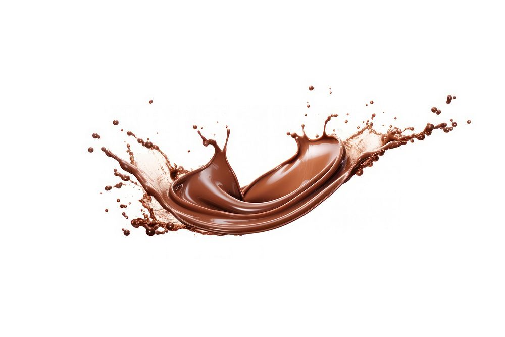 Chocolate splash white background refreshment splattered. 