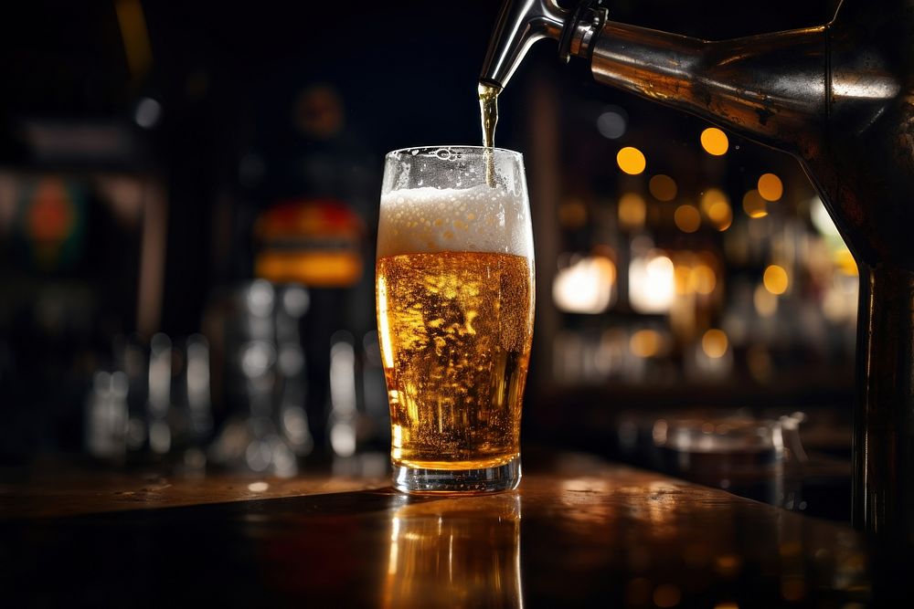 Crane glass beer drink. AI generated Image by rawpixel.