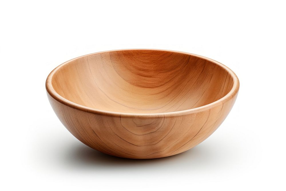 Empty wooden bowl white background simplicity ceramic. AI generated Image by rawpixel.