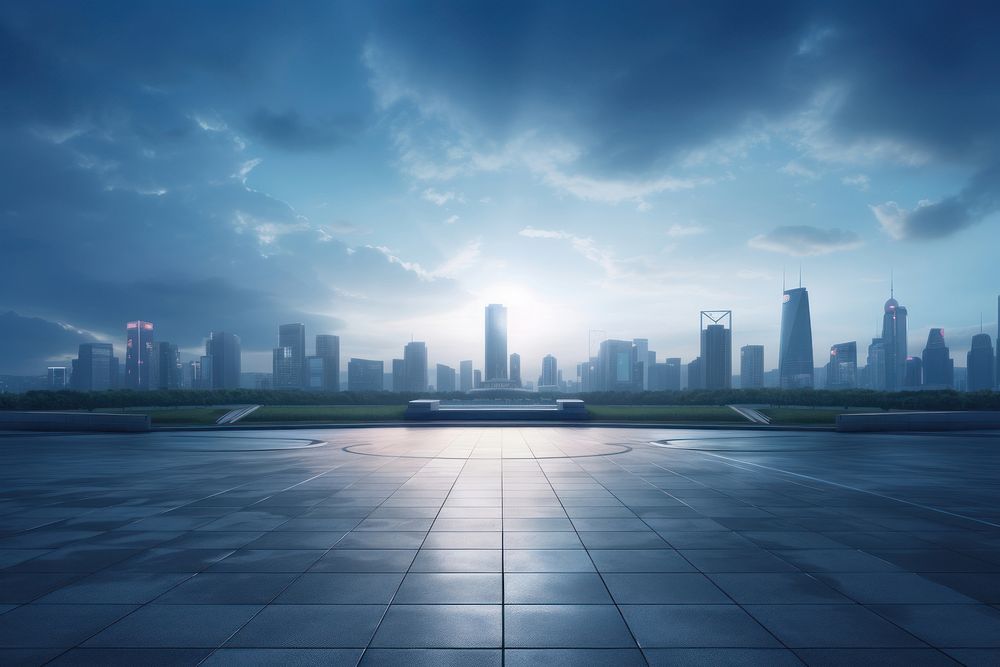 Empty square city sky architecture. AI generated Image by rawpixel.