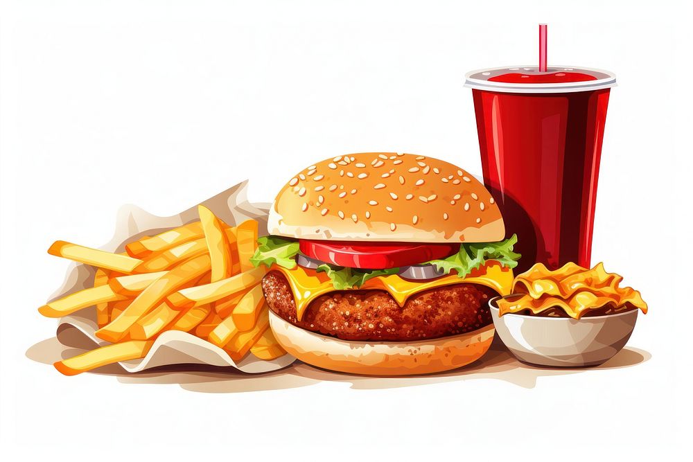 Fast food ketchup meal hamburger. AI generated Image by rawpixel.