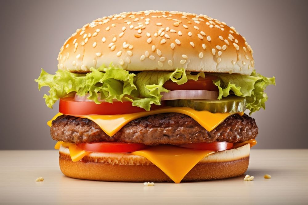 Half burger food hamburger fast food. AI generated Image by rawpixel.