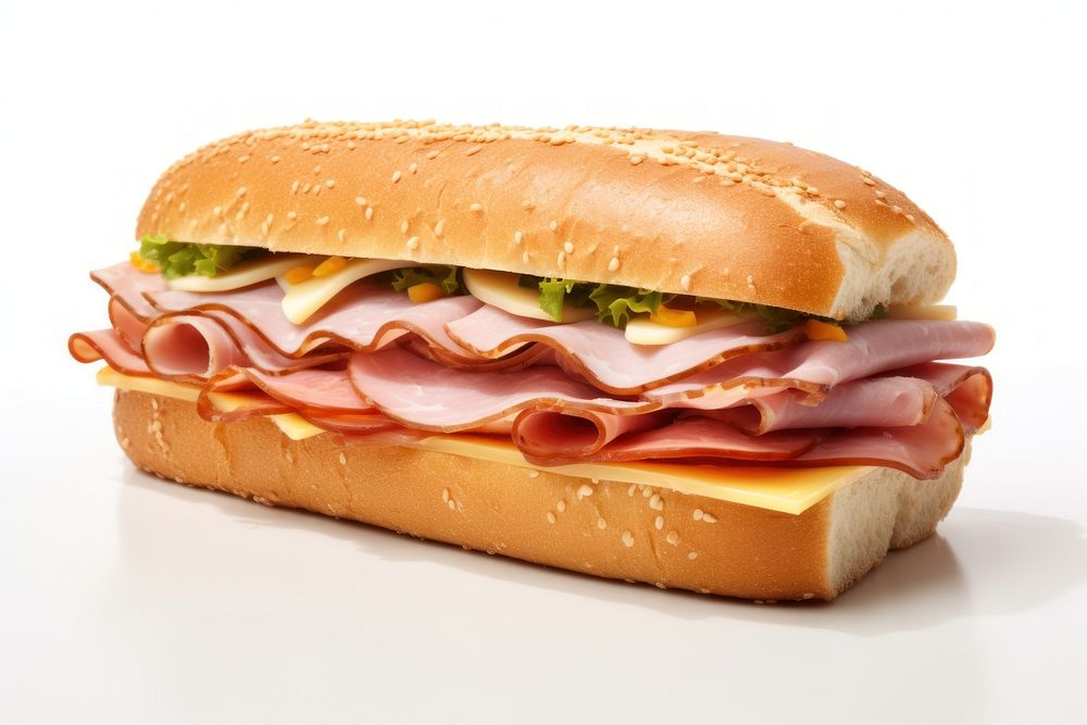 Ham sandwich food meat pork. AI generated Image by rawpixel.
