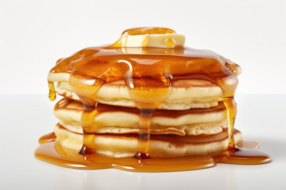 Pancake food syrup white background. AI generated Image by rawpixel.