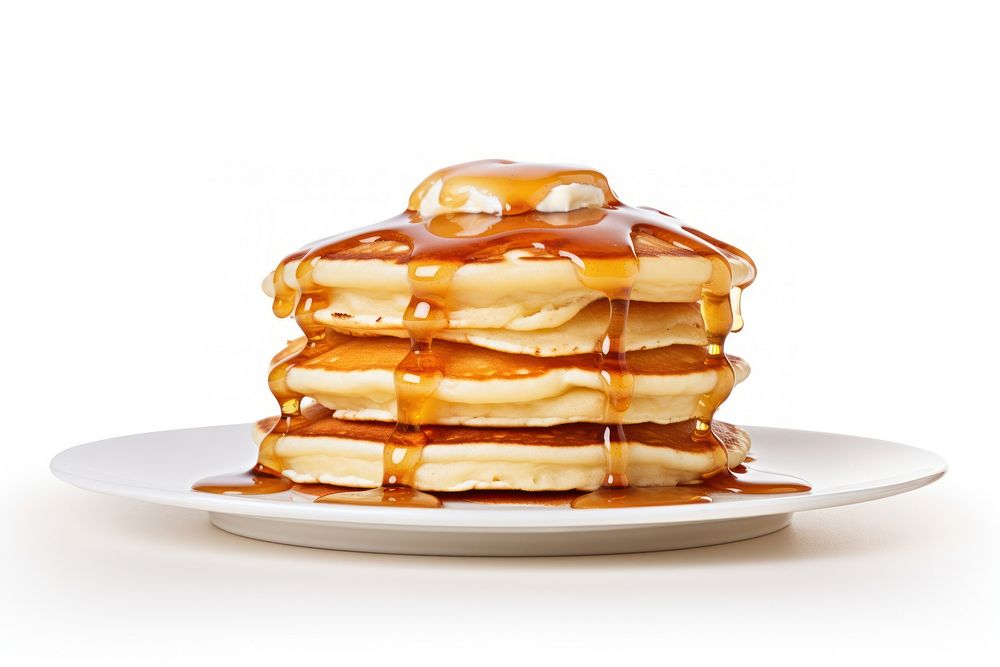 Pancake food white background breakfast. AI generated Image by rawpixel.