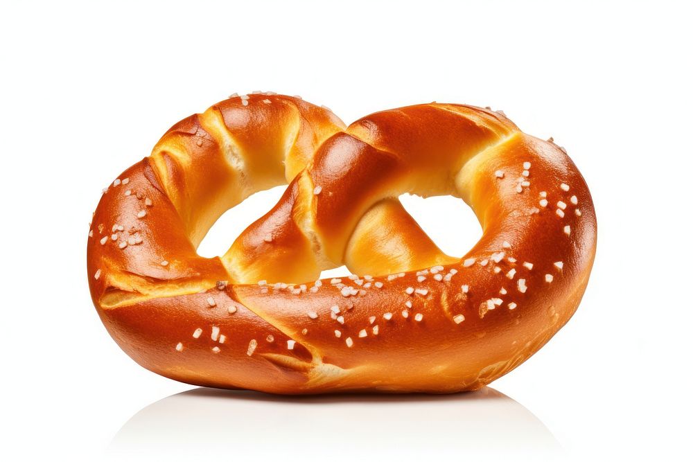 Pretzel food bread white background. 