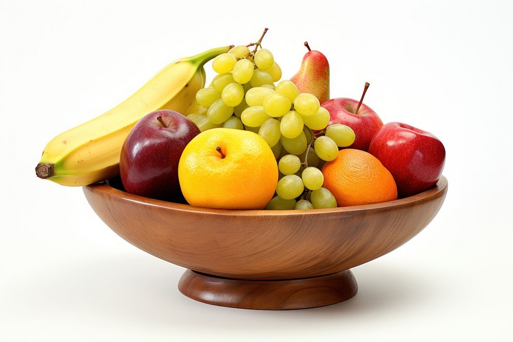 Fruit bowl banana grapes. AI generated Image by rawpixel.