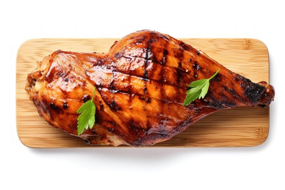 Grilled chicken meat food white background. AI generated Image by rawpixel.