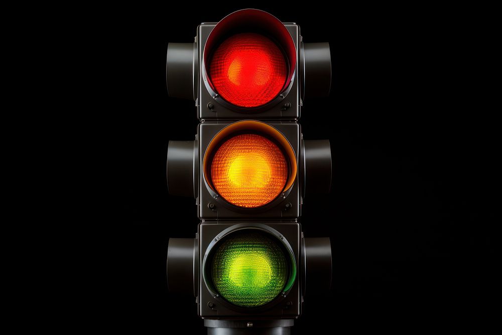 Light traffic traffic light illuminated. AI generated Image by rawpixel.